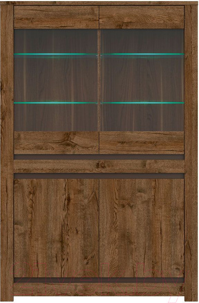 Изображение товара Шкаф с витриной Black Red White Kada S404-REG2W2D с подсветкой (дуб April)