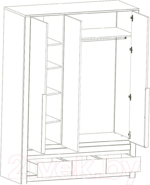 Изображение товара Шкаф Black Red White Kada S404-SZF3D3S (дуб April)