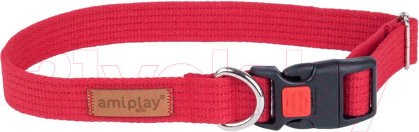 Изображение товара Ошейник Ami Play Cotton с блокировкой (M, красный)