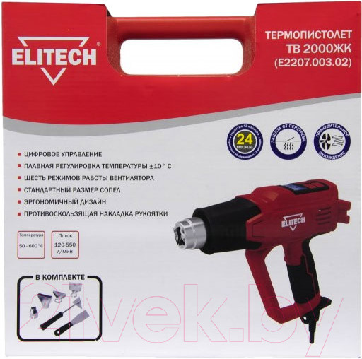 Изображение товара Строительный фен Elitech ТВ 2060Ж / 204523 (E2207.008.01)