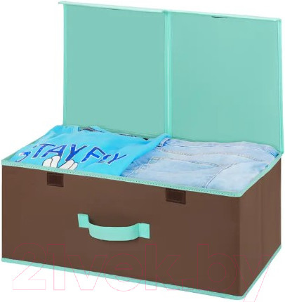 Изображение товара Коробка для хранения El Casa Коричневый с крышкой тиффани / 490349