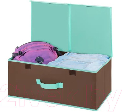 Изображение товара Коробка для хранения El Casa Коричневый с крышкой тиффани / 490349