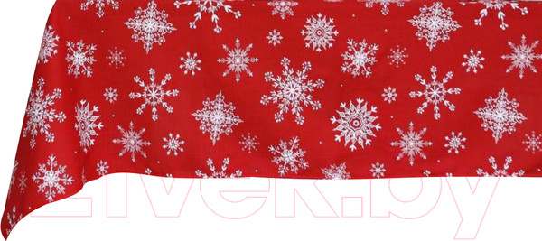 Изображение товара Скатерть Доляна Белые снежинки 149x250 / 5135292