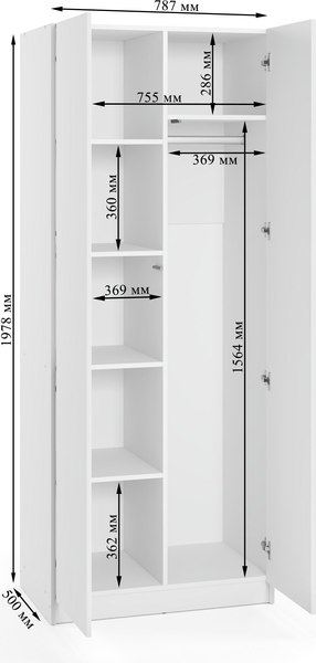 Изображение товара Шкаф Soma Lord Lite 80x200 (белый)