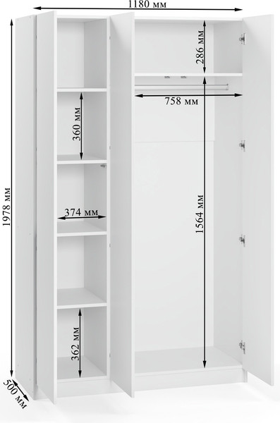 Изображение товара Шкаф Soma Lord Lite 120x200 (белый)