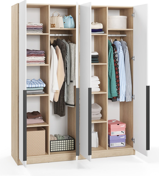 Изображение товара Шкаф Soma Lord Black 160x200 (дуб сонома/белый)