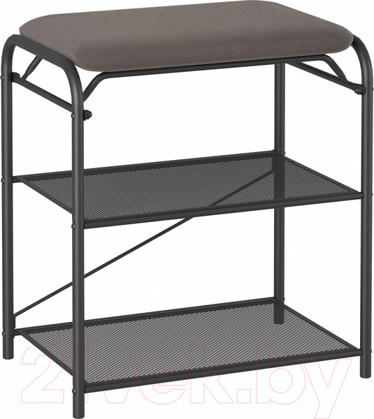 Изображение товара Полка для обуви ЗМИ Гранада 13 НБК с сиденьем / ПДОГ13СНБК (черный/ткань нубук)