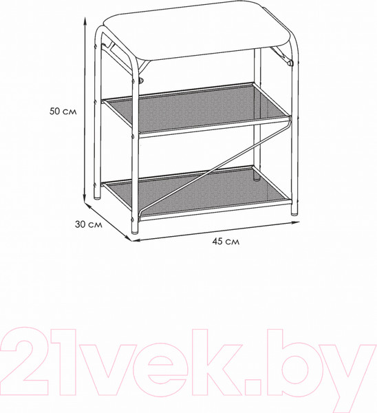 Изображение товара Полка для обуви ЗМИ Гранада 13 НБК с сиденьем / ПДОГ13СНБК (черный/ткань нубук)