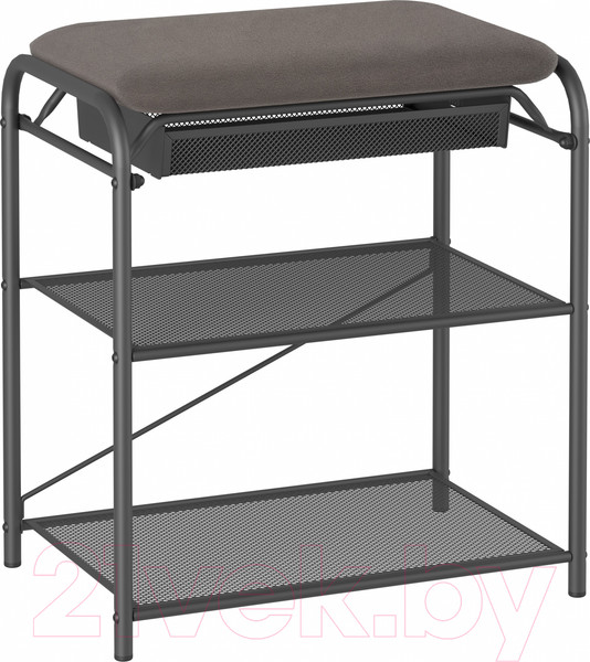 Изображение товара Полка для обуви ЗМИ Гранада 13В НБК с сиденьем и ящиком / ПДОГ13ВНБК (графит/ткань нубук)