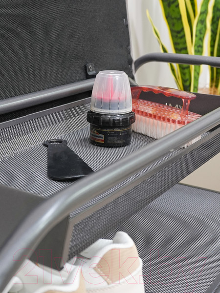 Изображение товара Полка для обуви ЗМИ Гранада 13В НБК с сиденьем и ящиком / ПДОГ13ВНБК (графит/ткань нубук)