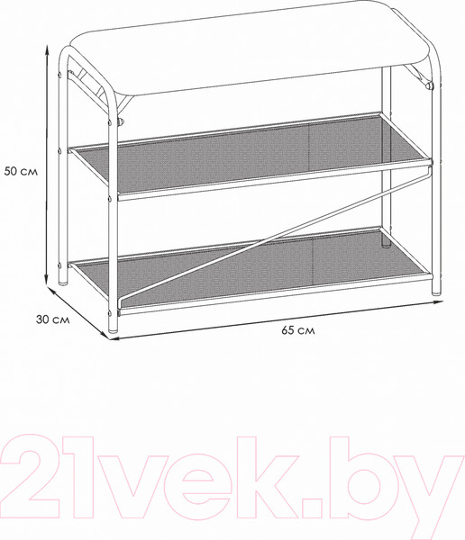 Изображение товара Полка для обуви ЗМИ Гранада 23 НБК с сиденьем / ПДОГ23СНБК (черный/ткань нубук)