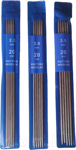 Изображение товара Набор спиц для вязания ХоббиБум d 2.5-3.0-3.5мм (чулочные)