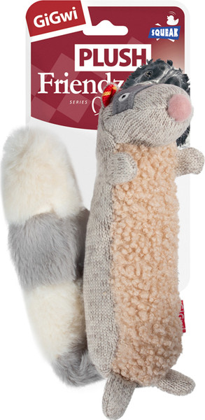 Изображение товара Игрушка для собак Gigwi Plush Friendz Енот с пищалкой (75310)