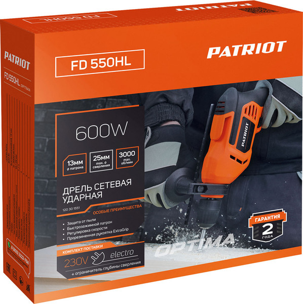 Изображение товара Дрель PATRIOT FD 550HL (120301551)