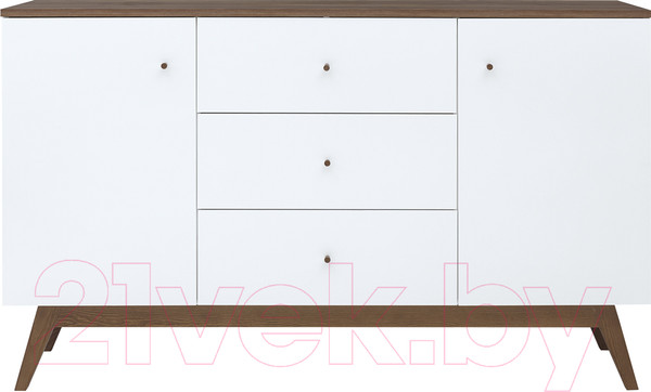 Изображение товара Тумба Black Red White Heda KOM2D3S (белый/лиственница сибирская золотая)