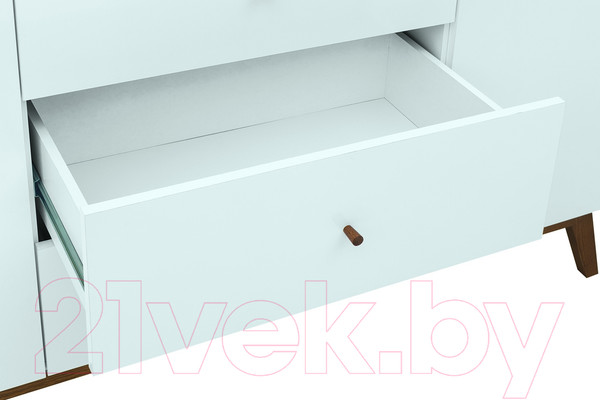Изображение товара Тумба Black Red White Heda KOM2D3S (белый/лиственница сибирская золотая)