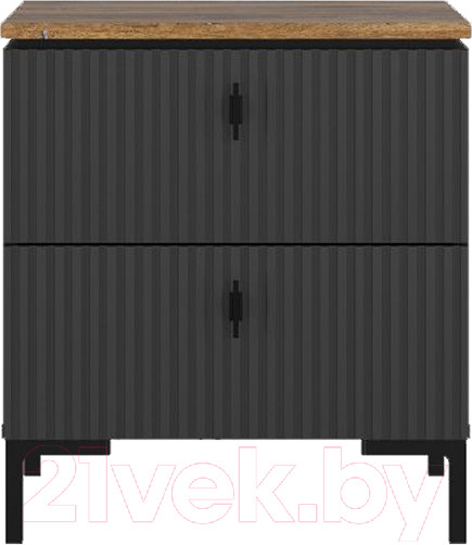 Изображение товара Прикроватная тумба Black Red White San Gimignano KOM2S (антрацитовый/дуб нокс)