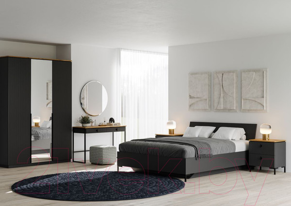 Изображение товара Прикроватная тумба Black Red White San Gimignano KOM2S (антрацитовый/дуб нокс)