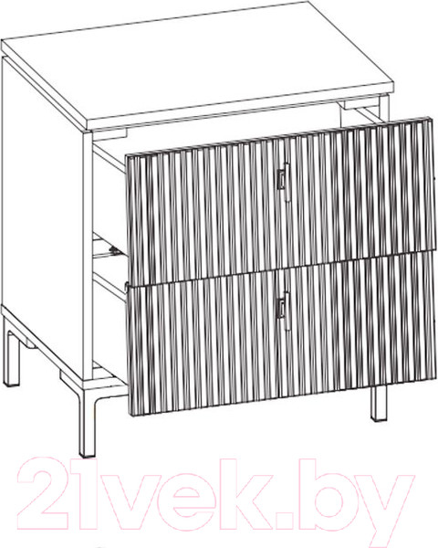 Изображение товара Прикроватная тумба Black Red White San Gimignano KOM2S (антрацитовый/дуб нокс)