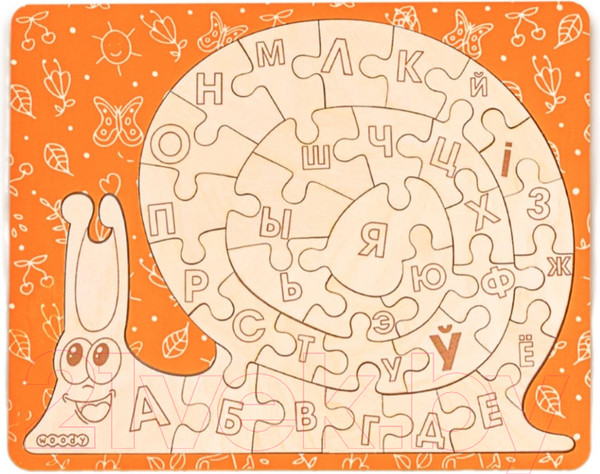 Изображение товара Развивающая игра Woody Беларускi алфавiт Разумны слімак / 07616