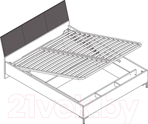 Изображение товара Двуспальная кровать Black Red White San Gimignano LOZ160x200 с подъемным механизмом (антрацитовый)