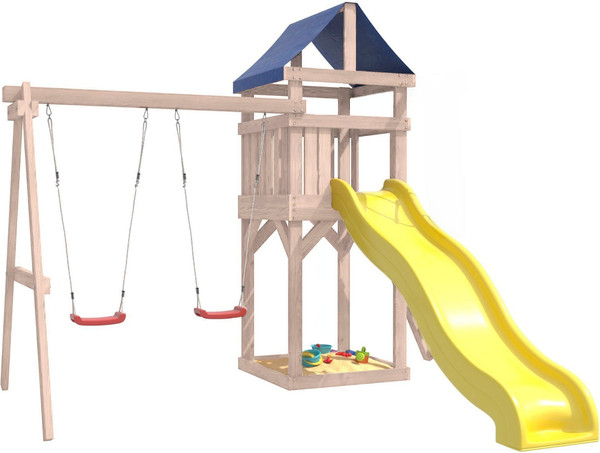 Изображение товара Игровой комплекс National Tree Company С качелями лодочка IgroWoods / ДКНП-1 (не окрашен)