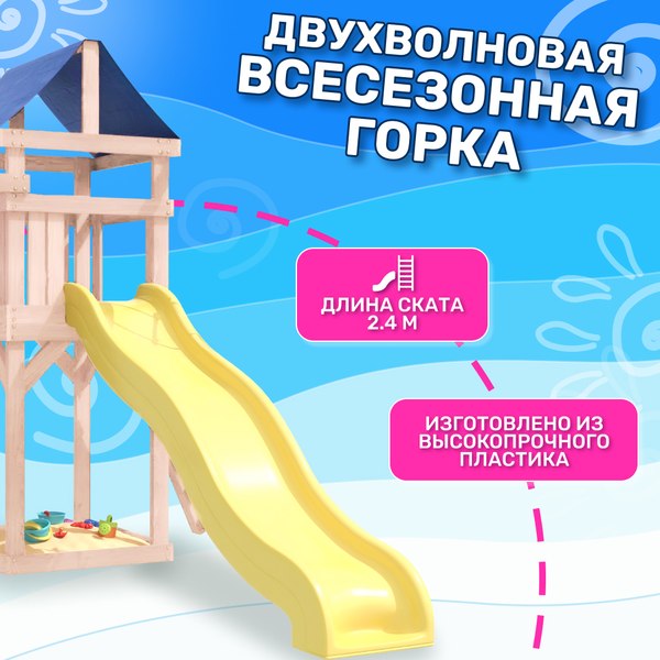 Изображение товара Игровой комплекс National Tree Company С качелями лодочка IgroWoods / ДКНП-2 (не окрашен)