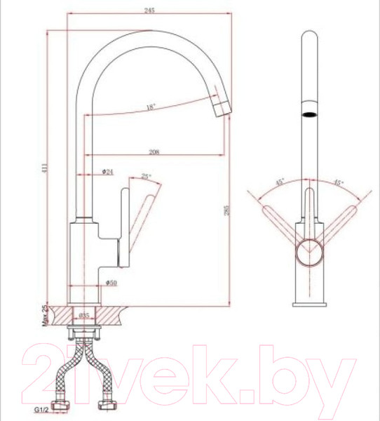 Изображение товара Смеситель A-Five A5-0524