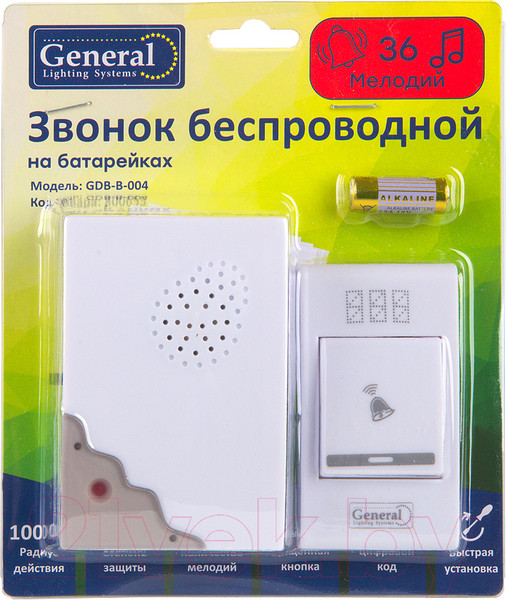 Изображение товара Электрический звонок General Lighting GDB-B-004 / 800655