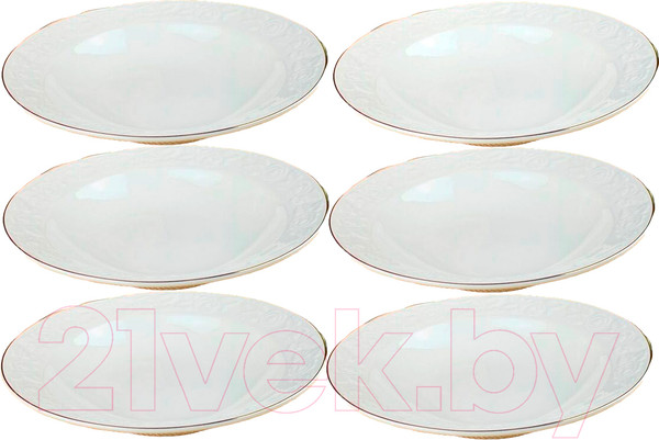 Изображение товара Набор тарелок Lenardi Белая Роза 109-163 (6шт)