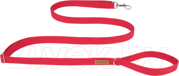 Изображение товара Поводок Ami Play Easy Fix Cotton регулируемый L (160-300x2.5, красный)