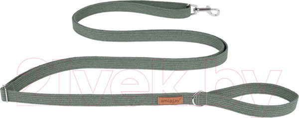 Изображение товара Поводок Ami Play Easy Fix Cotton регулируемый L (160-300x2.5, хаки)