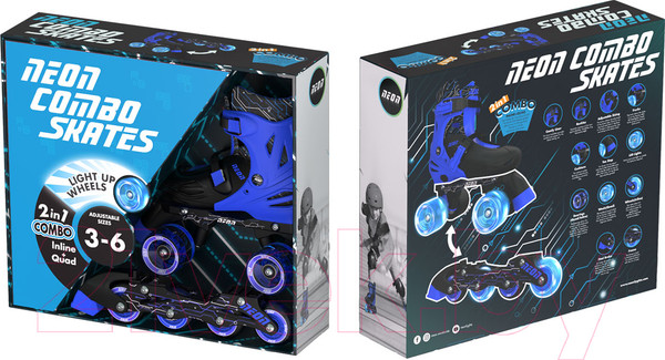 Изображение товара Роликовые коньки Yvolution Neon Combo Skates / NT09B4 (р.29-32, синий)