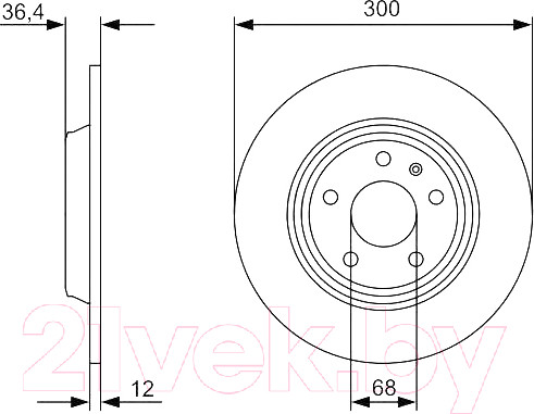 Изображение товара Тормозной диск Bosch 0986479382