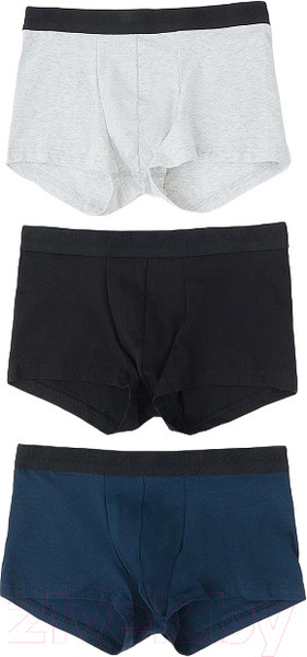 Изображение товара Комплект мужских трусов Mark Formelle 411124-3 (р.102-112, серый меланж 4306-А/темно-синий/черный)