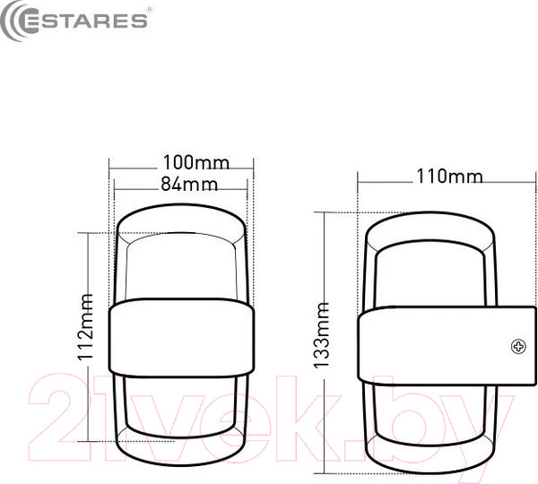 Изображение товара Бра уличное Estares Valo 9W R-4000K-100x110x133-BLACK/CLEAR-220-IP54