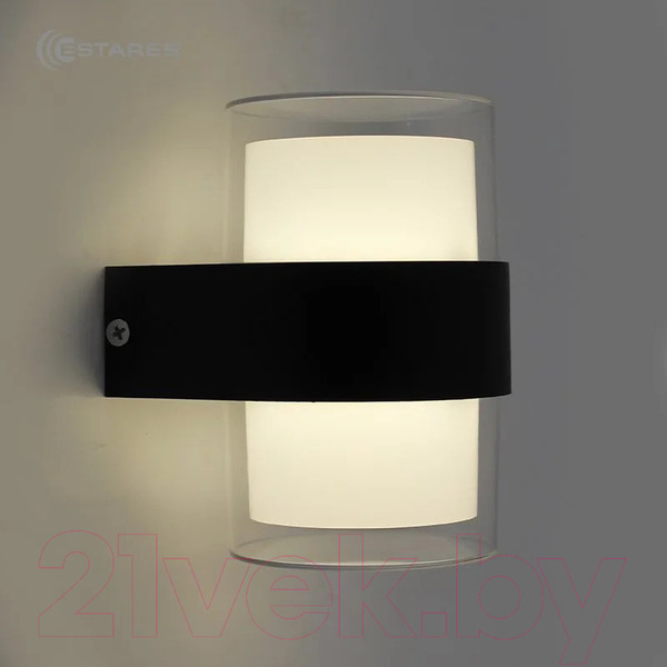 Изображение товара Бра уличное Estares Valo 9W R-4000K-100x110x133-BLACK/CLEAR-220-IP54