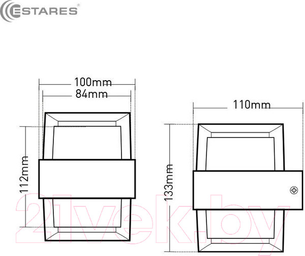 Изображение товара Бра уличное Estares Valo 9W S-4000K-100x110x133-BLACK/CLEAR-220-IP54