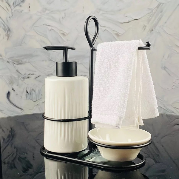 Изображение товара Дозатор моющего средства с подставкой для губки Lenardi 146-017