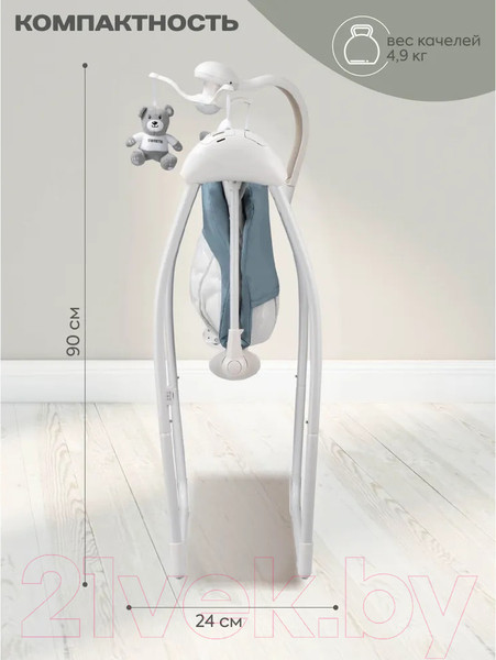 Изображение товара Качели для новорожденных INDIGO Teddy (синий)