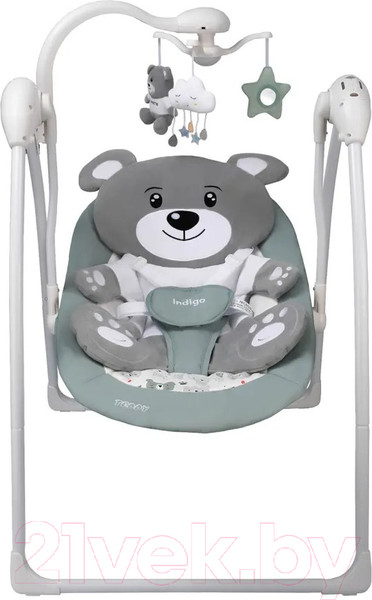 Изображение товара Качели для новорожденных INDIGO Teddy (зеленый)