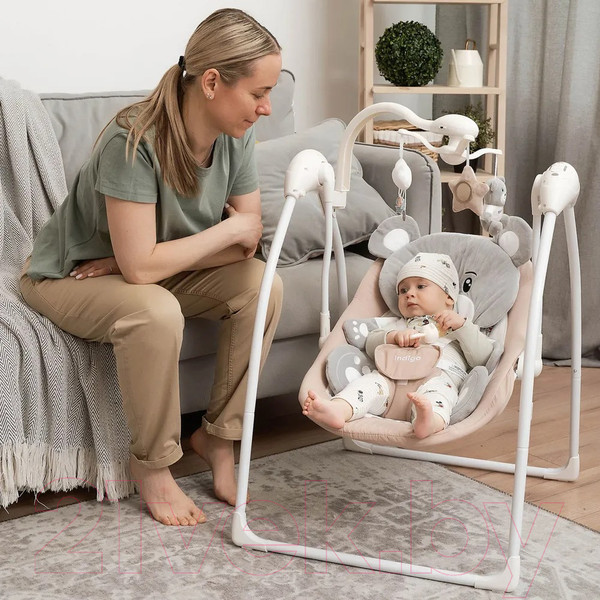 Изображение товара Качели для новорожденных INDIGO Teddy (бежевый)