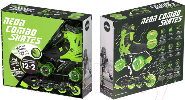 Изображение товара Роликовые коньки Yvolution Neon Combo Skates / NT09G4 (р.29-32, зеленый)