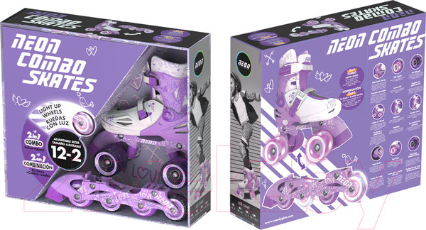 Изображение товара Роликовые коньки Yvolution Neon Combo Skates / NT09L4 (р.29-32, фиолетовый)