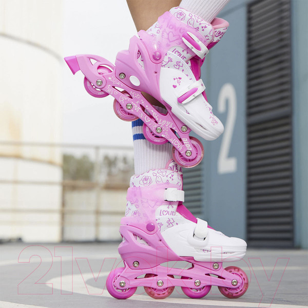 Изображение товара Роликовые коньки Yvolution Neon Combo Skates / NT10P4 (р.33-36, розовый)
