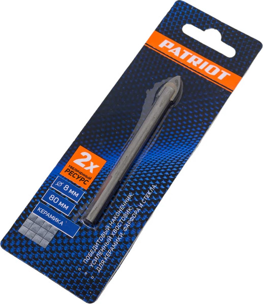 Изображение товара Сверло PATRIOT по керамике 8х80мм / 815010065 (1шт)