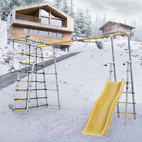 Изображение товара Игровой комплекс Romana Богатырь Плюс 2 / 103.12.06 (без качелей, серый/желтый)