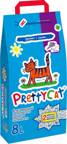 Изображение товара Наполнитель для туалета Prettycat Naturel с ароматом лаванды / 621465 (4кг/8л)