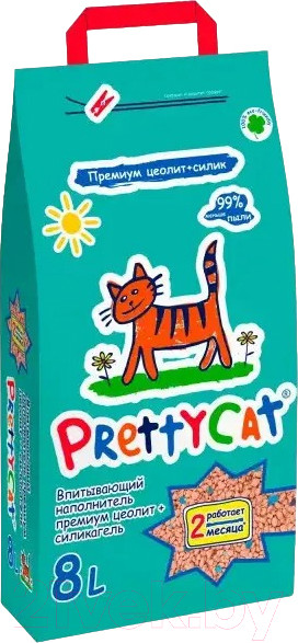 Изображение товара Наполнитель для туалета Prettycat Premium с део-кристаллами / 621588 (4кг/8л)