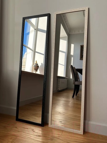 Изображение товара Зеркало A+T Home Decor в багетной раме Соты 34x120см / 251521 (белый)